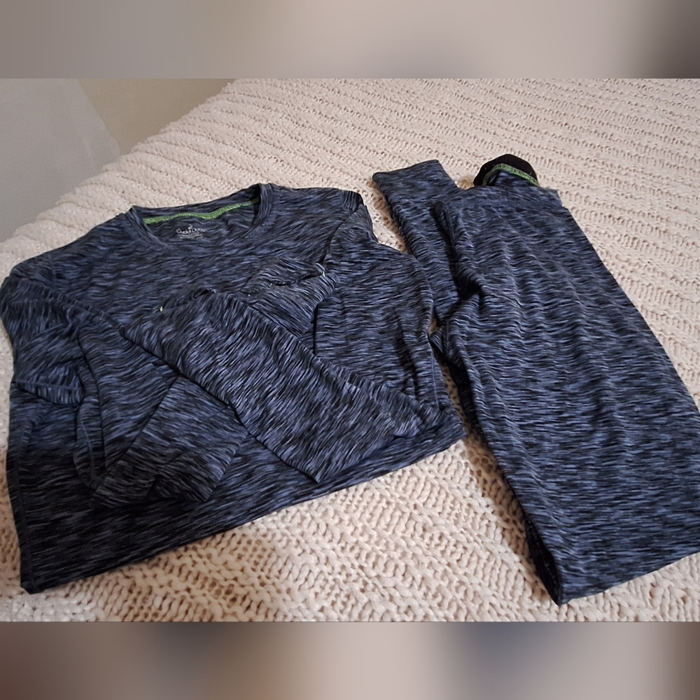 Cuddl Duds Blue and Black Color Scheme Base Layers